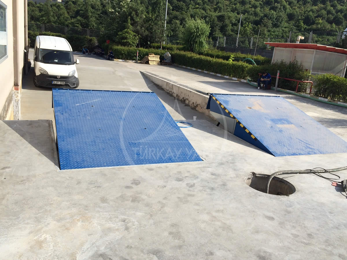 Menteşeli yükleme rampası uygulaması